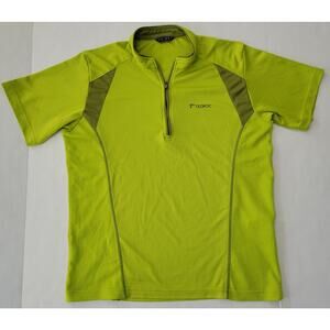 TezRoc 100 Chatreuse Green Qtr Zip Trail Running Athletic Tee Pullover Size XL